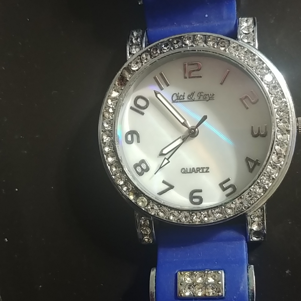 Blue blingy watch